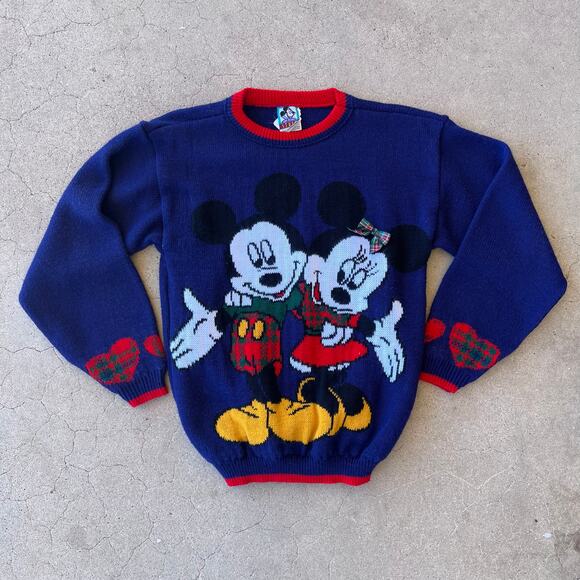 Vintage 1990's Mickey's Stuff for Kids Mickey and Minnie heart sweater size 14 - Picture 1 of 5